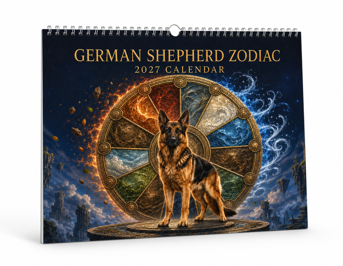 German Shepherd Zodiac 2027 Wall Calendar – Astrology Gift for GSD Lovers