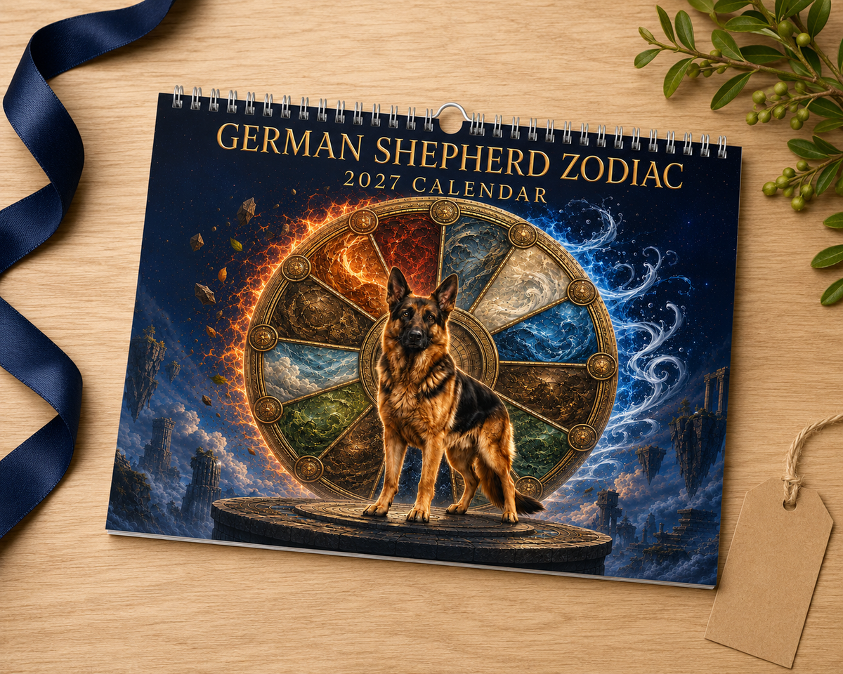 German Shepherd Zodiac 2027 Wall Calendar – Astrology Gift for GSD Lovers