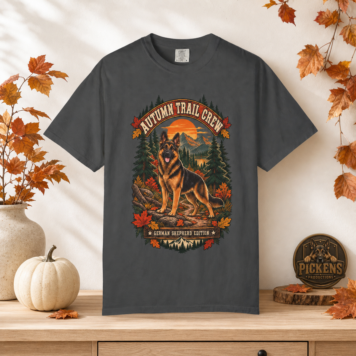 Autumn Trail Crew German Shepherd Comfort Colors T-Shirt