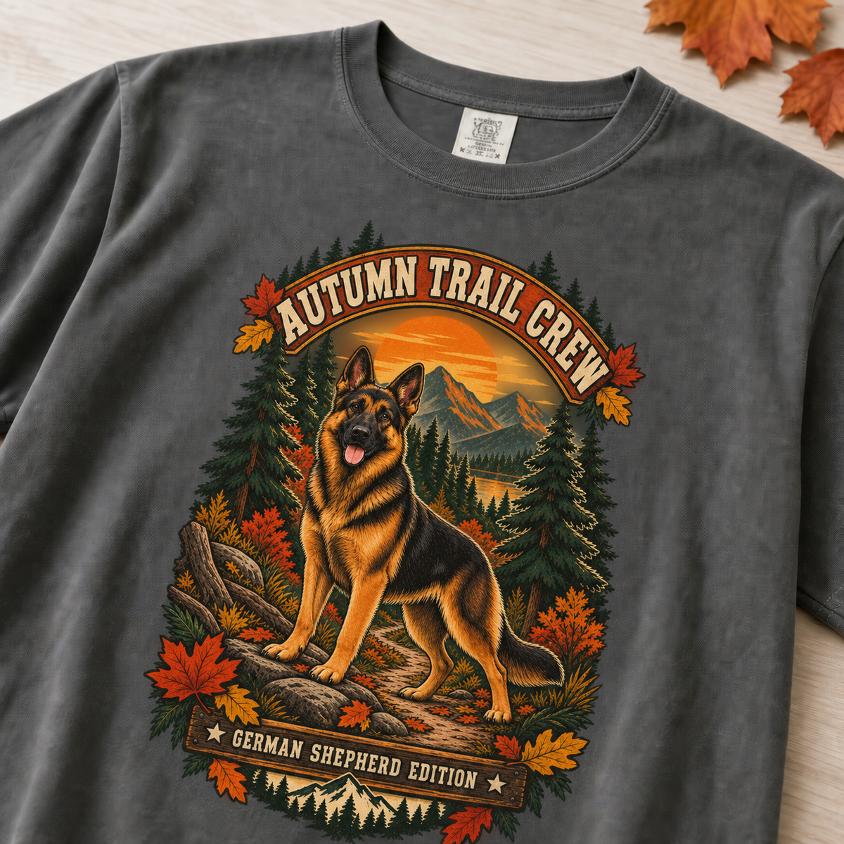 Autumn Trail Crew German Shepherd Comfort Colors T-Shirt