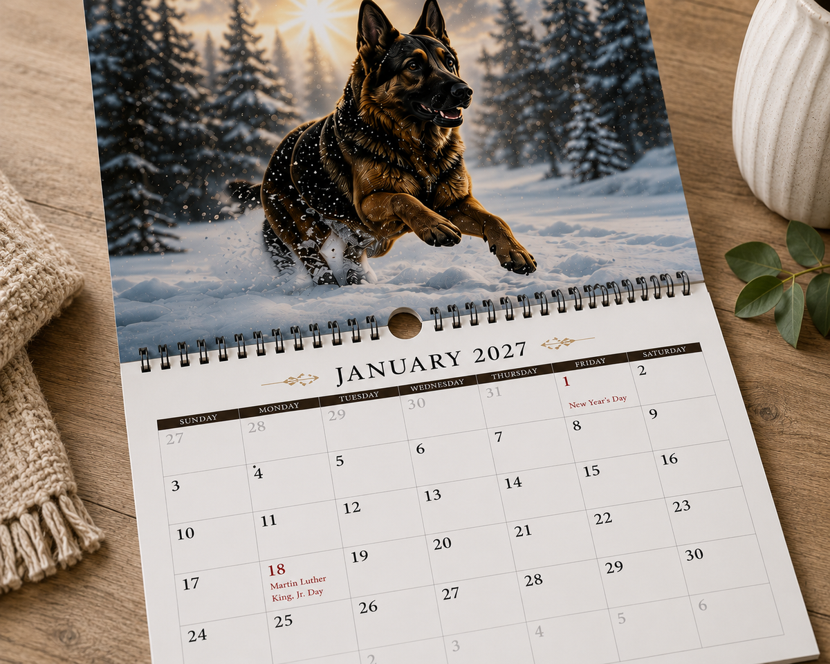 German Shepherds Through the Seasons – 2027 Wall Calendar