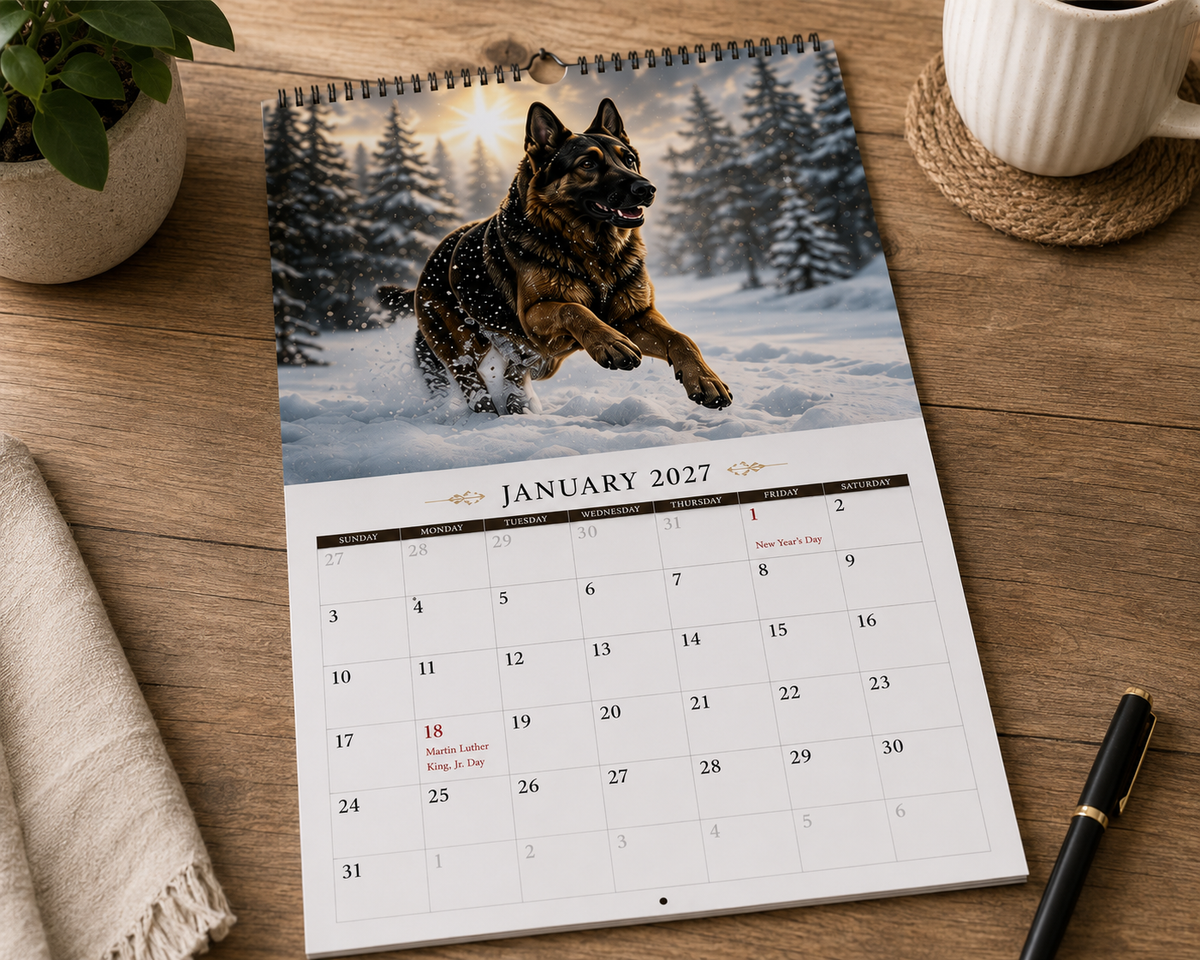 German Shepherds Through the Seasons – 2027 Wall Calendar