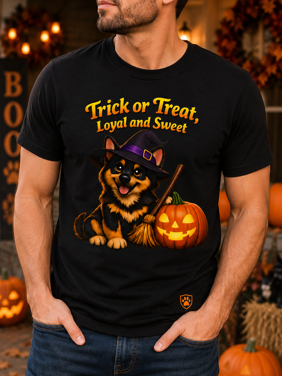 German Shepherd Halloween Witch Shirt – Trick or Treat, Loyal and Sweet