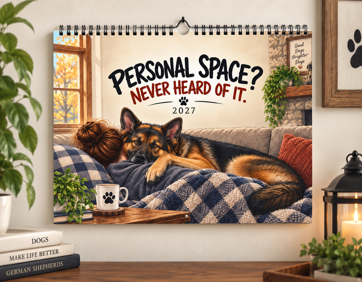German Shepherd 2027 Calendar – Personal Space? Never Heard of It.