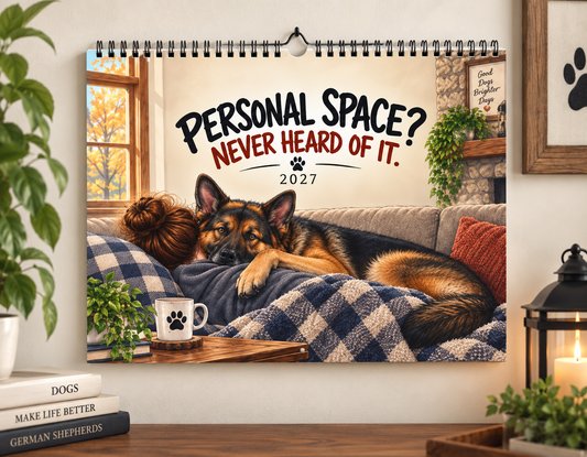 German Shepherd 2027 Calendar – Personal Space? Never Heard of It.