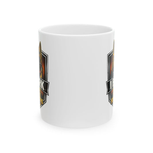 Ceramic Mug — “I Bark Because You’re Suspicious” German Shepherd Coffee Cup