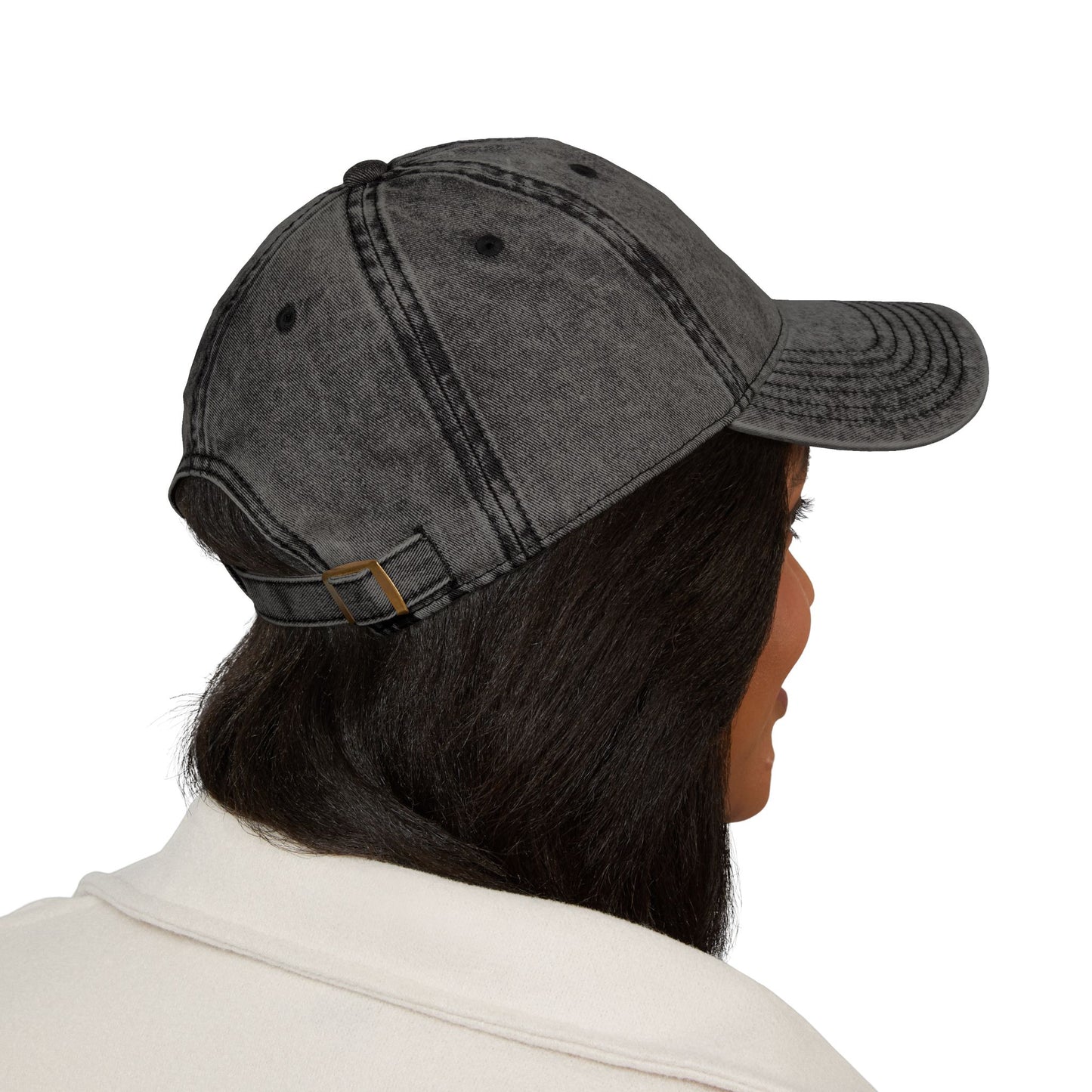 Vintage Embroidered Cap — Distressed Retro Tiger Crest Hat