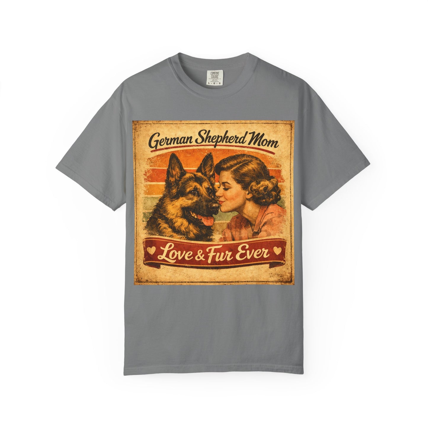 German Shepherd Mom Love & Fur Ever T-shirt | Vintage Dog Mom Tee