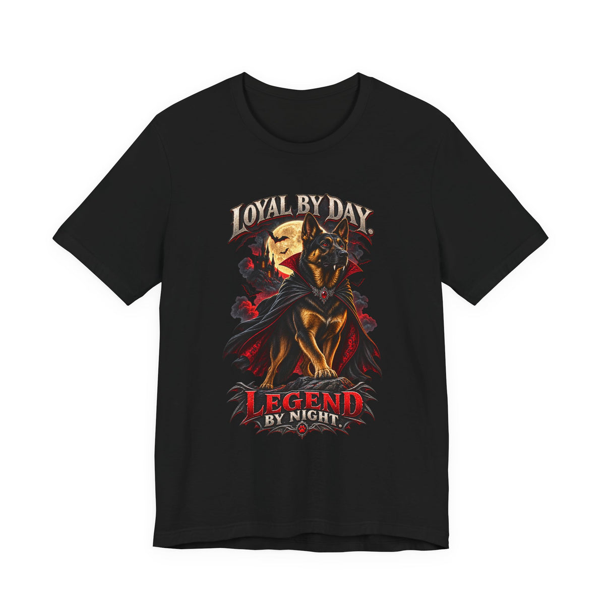 German Shepherd Loyal by Day Legend by Night Halloween T-Shirt