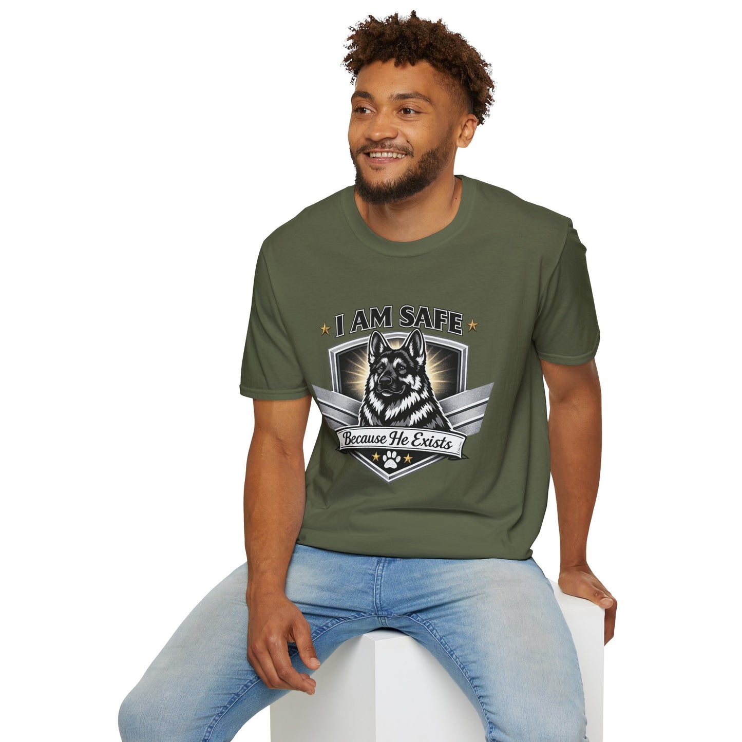 I AM SAFE German Shepherd T-Shirt — K9 Protection Dog Lover Tee