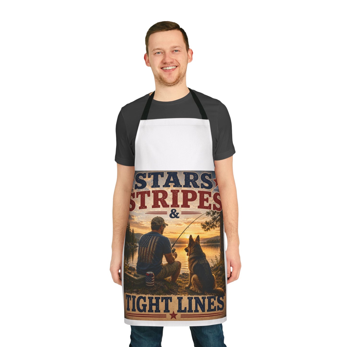 Apron — Stars, Stripes & Tight Lines Fishing Patriotic Apron