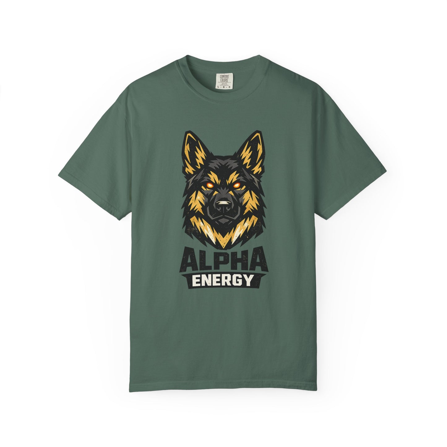 Alpha Energy German Shepherd Head T‑Shirt – Athletic Logo Dog Lover Tee | Bold Working Dog Graphic for Fitness & Streetwear | T‑Shirt