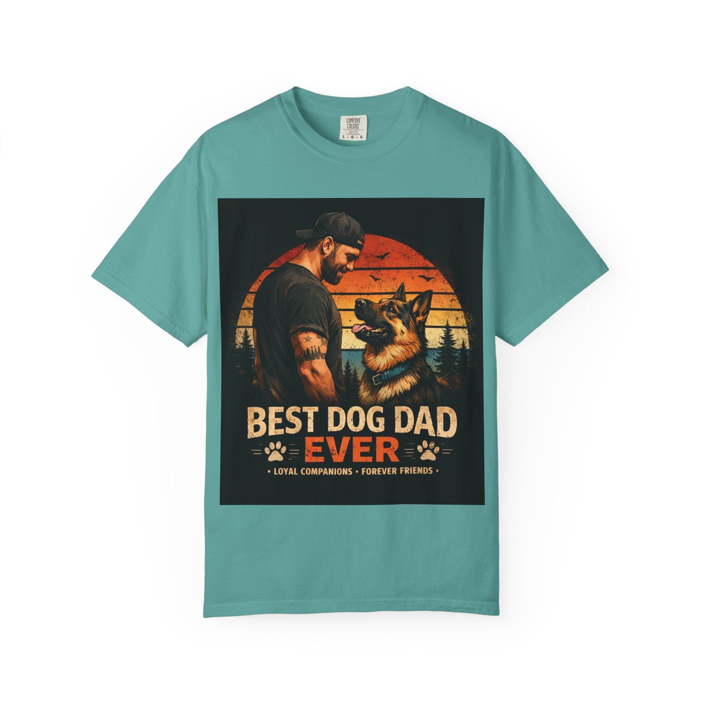 Best Dog Dad Ever Shirt | German Shepherd Dog Dad Tee | Loyal Companions Forever Friends | Comfort Colors 1717 Vintage Tee
