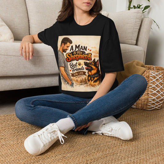 A Man & His Shepherd German Shepherd T-Shirt | Dog Lover Shirt | Gift for German Shepherd Owners