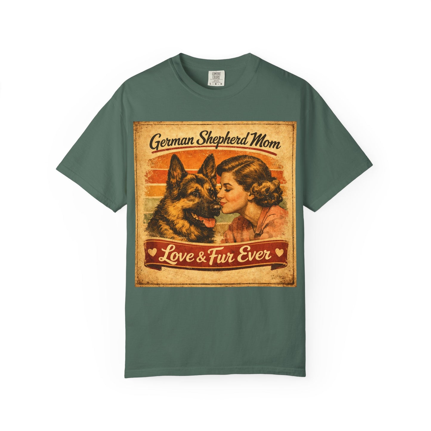German Shepherd Mom Love & Fur Ever T-shirt | Vintage Dog Mom Tee