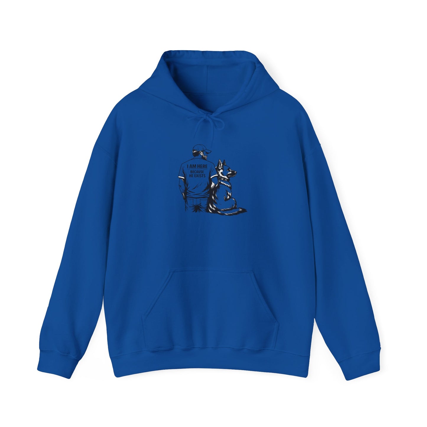 Hoodie — I Am My Dog’s Human Graphic Pullover (Man with German Shepherd)