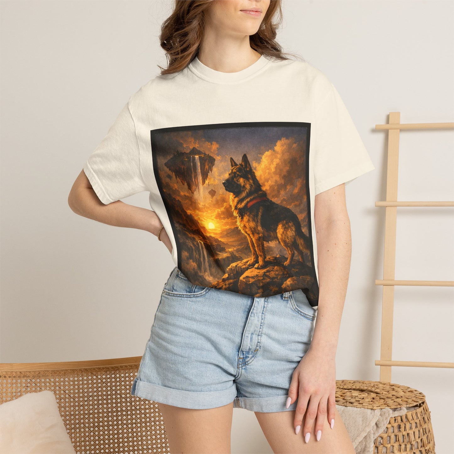 German Shepherd at Sunset T-shirt | Dog Portrait, Epic Landscape