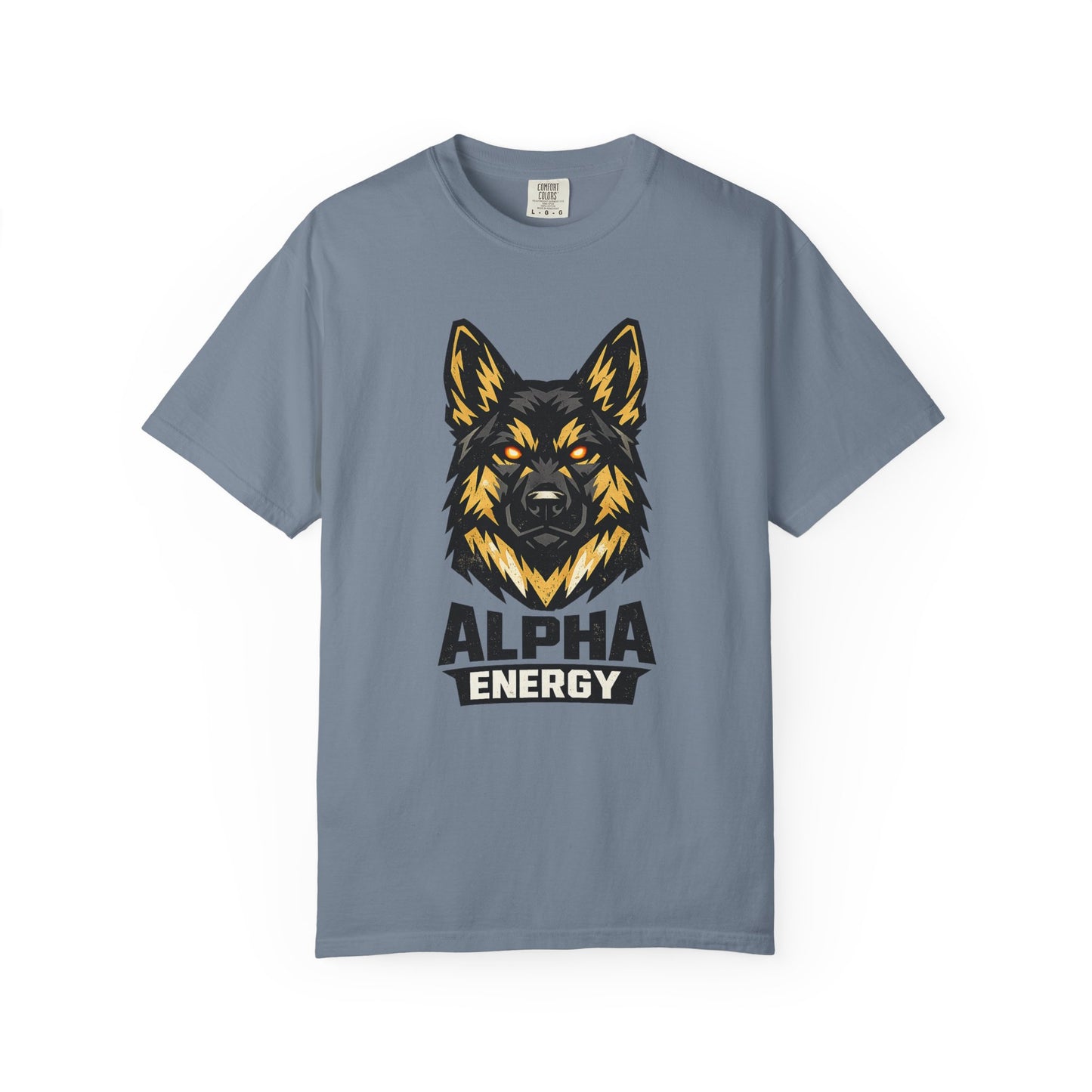 Alpha Energy German Shepherd Head T‑Shirt – Athletic Logo Dog Lover Tee | Bold Working Dog Graphic for Fitness & Streetwear | T‑Shirt
