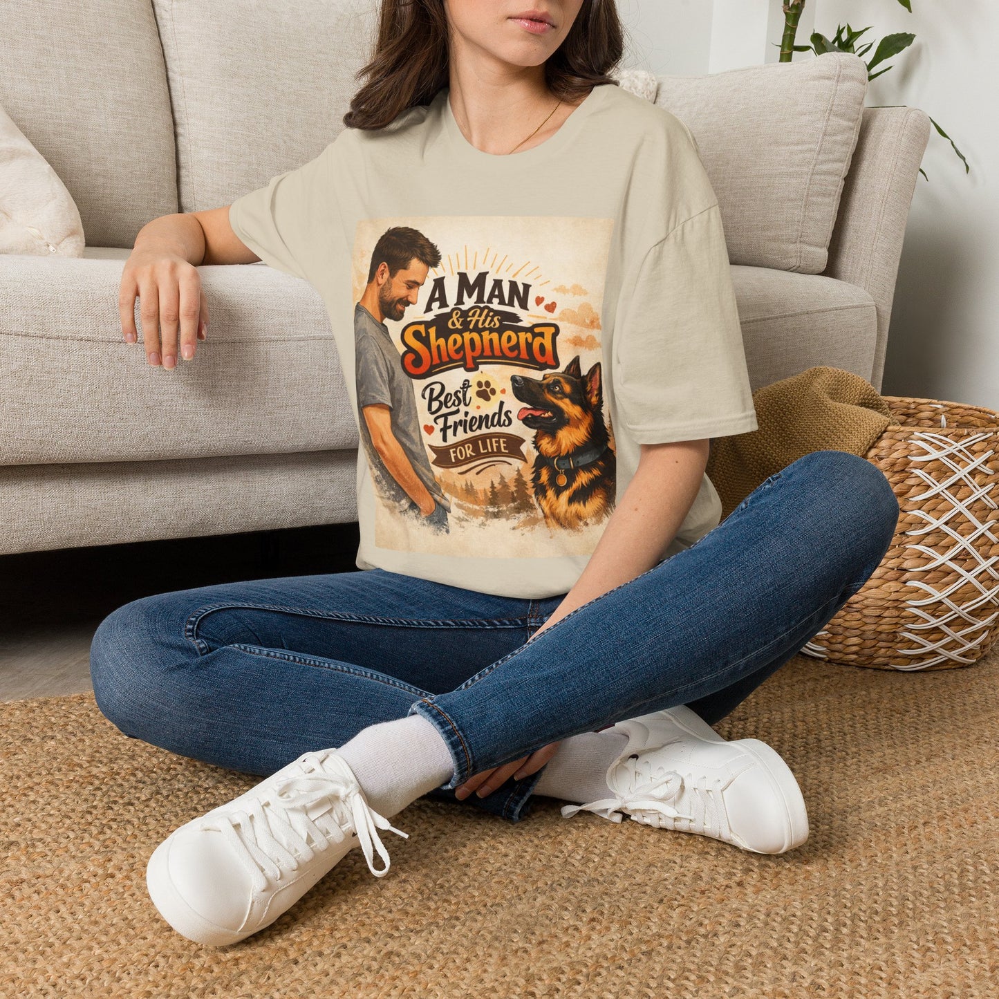A Man & His Shepherd German Shepherd T-Shirt | Dog Lover Shirt | Gift for German Shepherd Owners