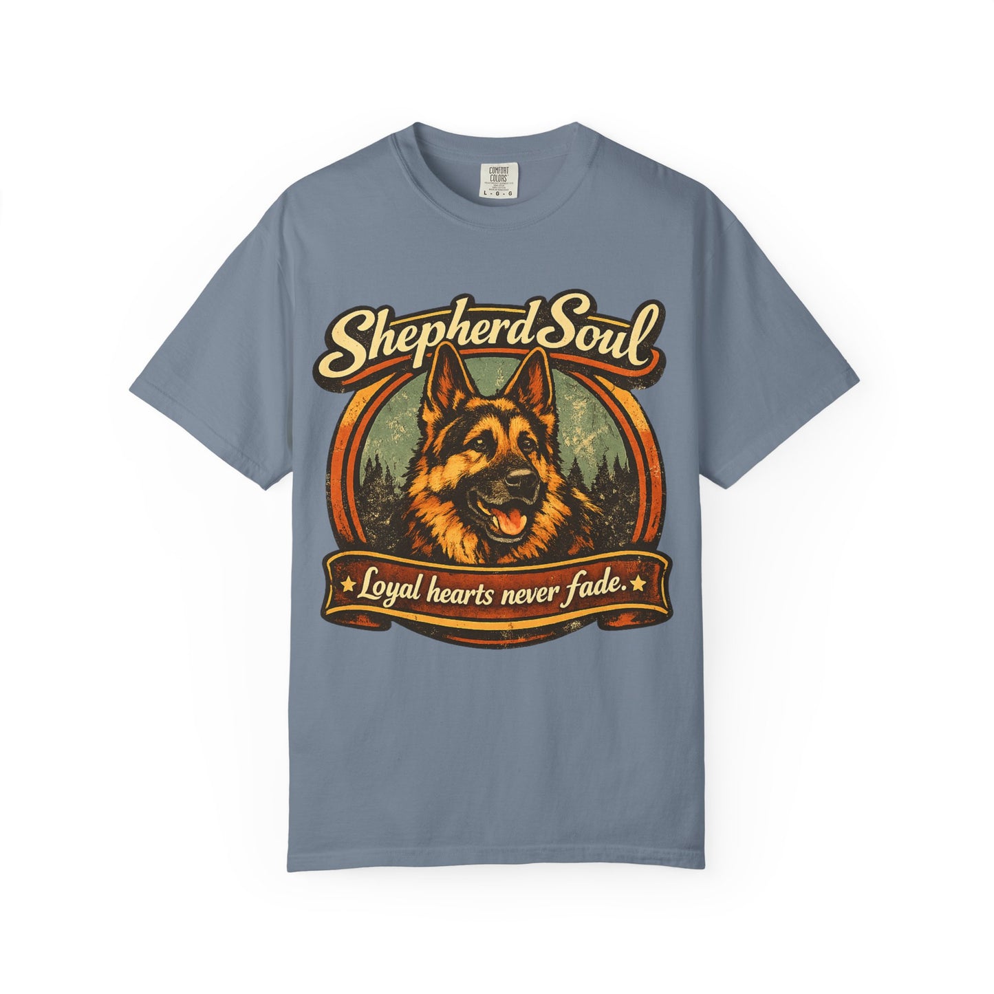 Shepherd Soul German Shepherd Portrait T-Shirt | Loyal Hearts Never Fade