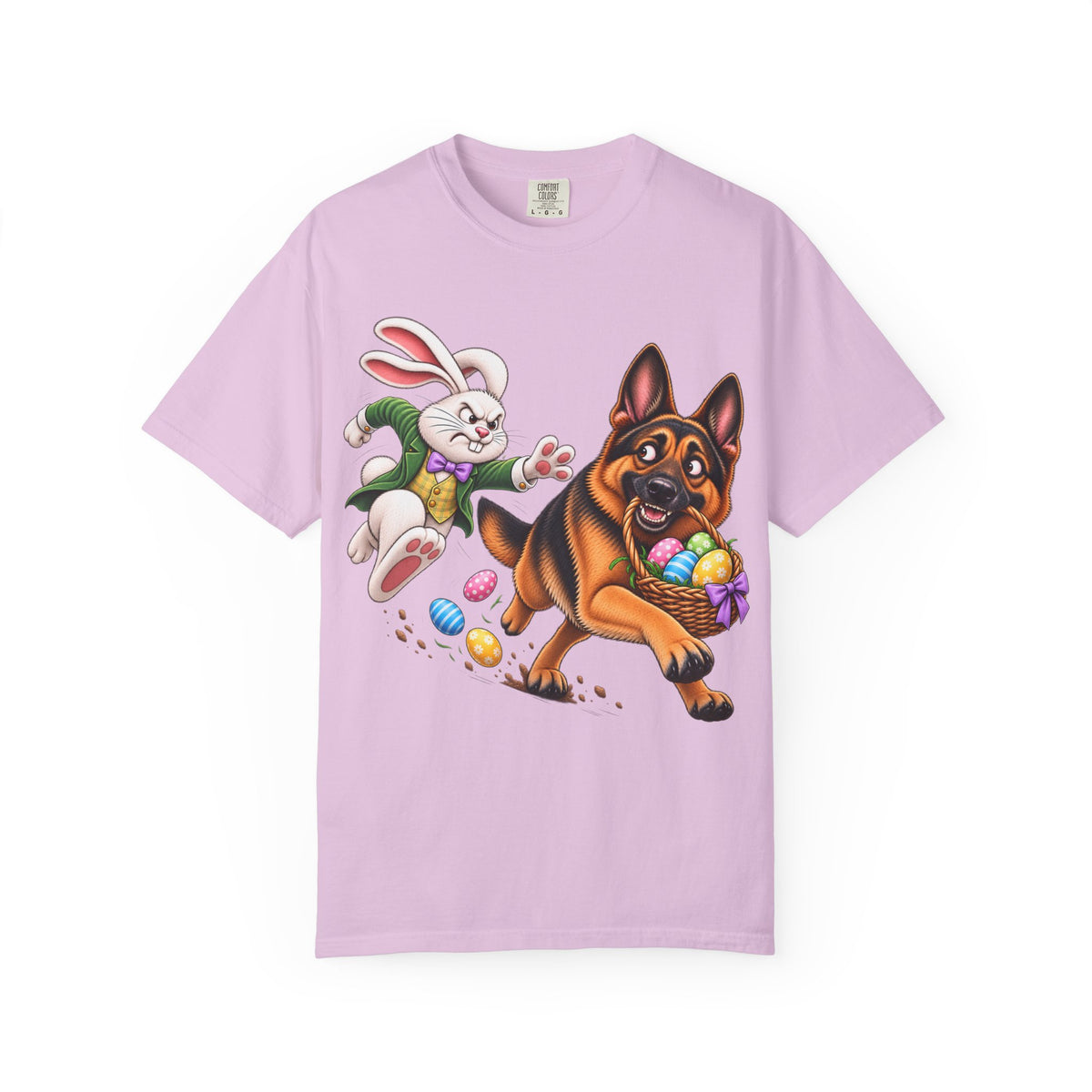 German Shepherd Easter Shirt – Funny Bunny Chase GSD T-Shirt