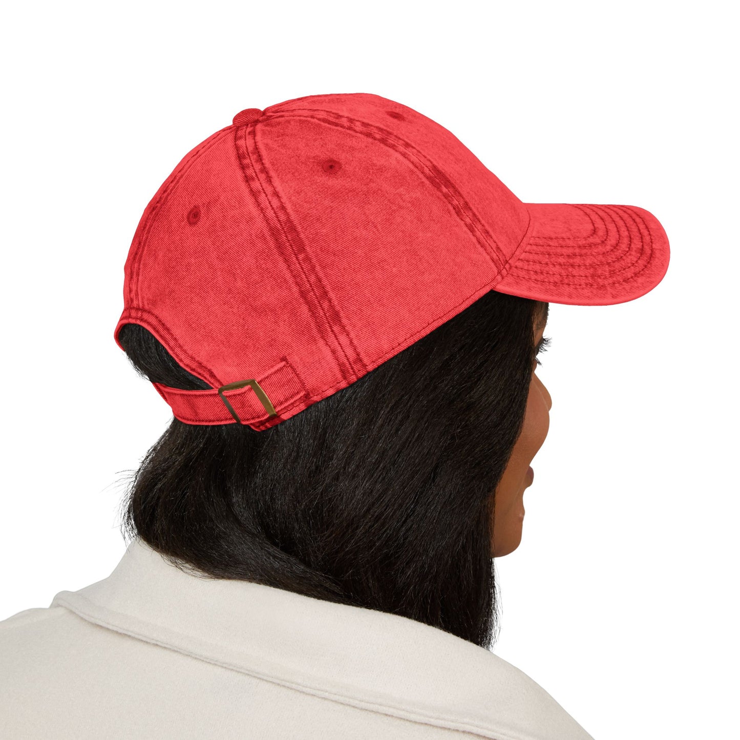 Vintage Embroidered Cap — Distressed Retro Tiger Crest Hat