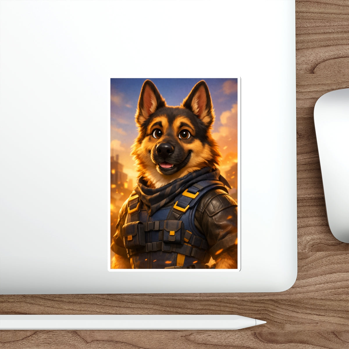 German Shepherd Tactical Hero Die‑Cut Sticker – Durable Vinyl Dog Lover Decal