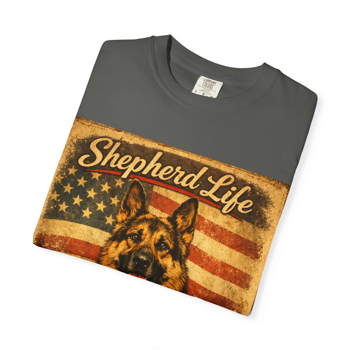Shepherd Life Faithful & Free German Shepherd Shirt | Patriotic Flag Dog Tee