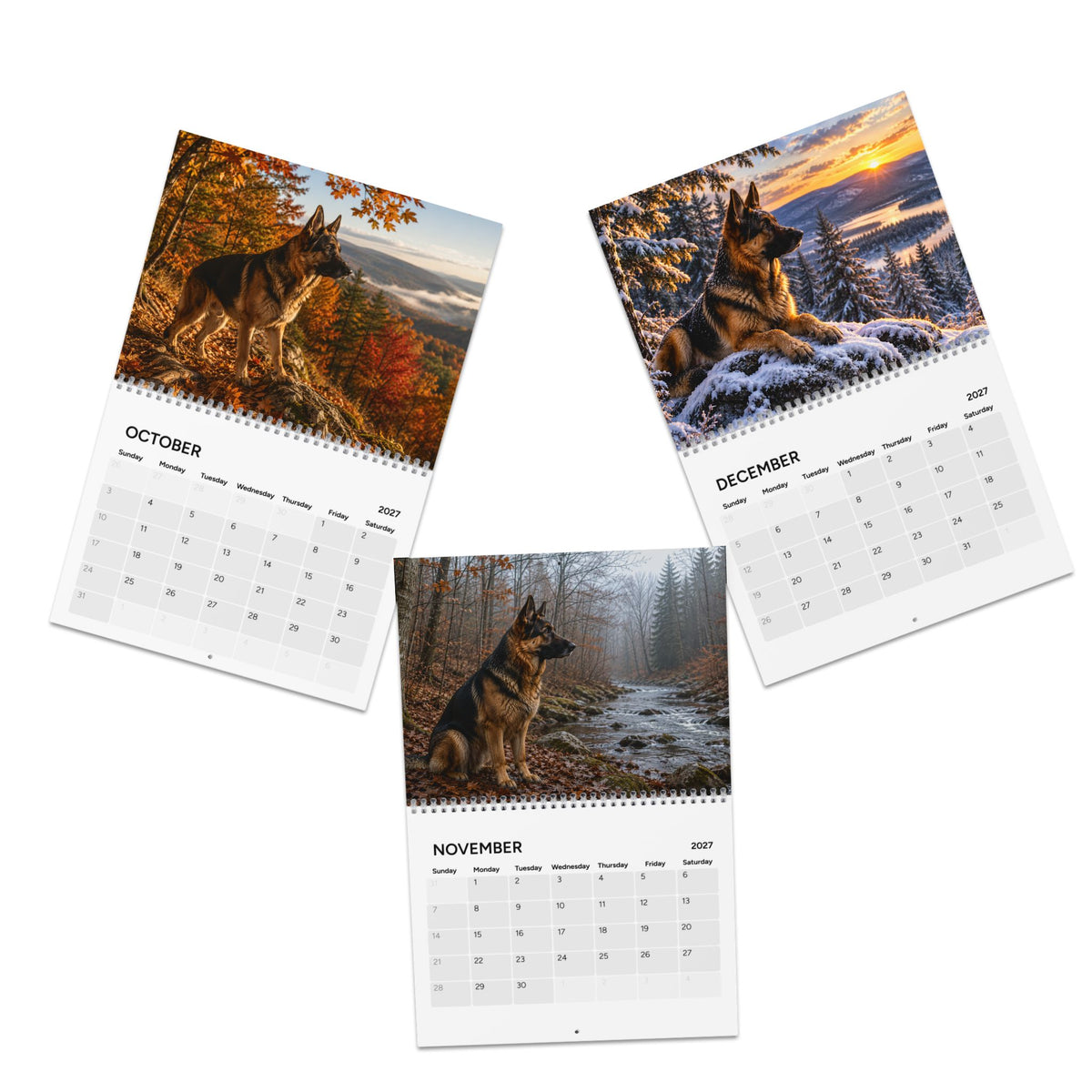 German Shepherds Through the Seasons – 2027 Wall Calendar