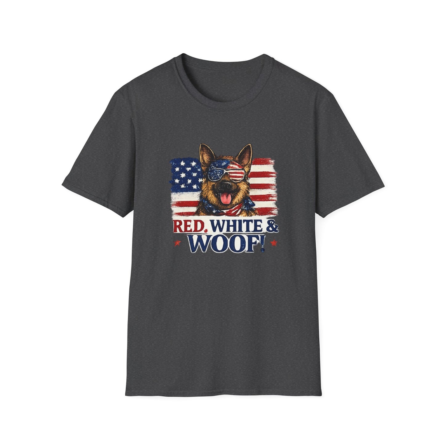 Patriotic German Shepherd Graphic T-Shirt | American Flag Dog Tee