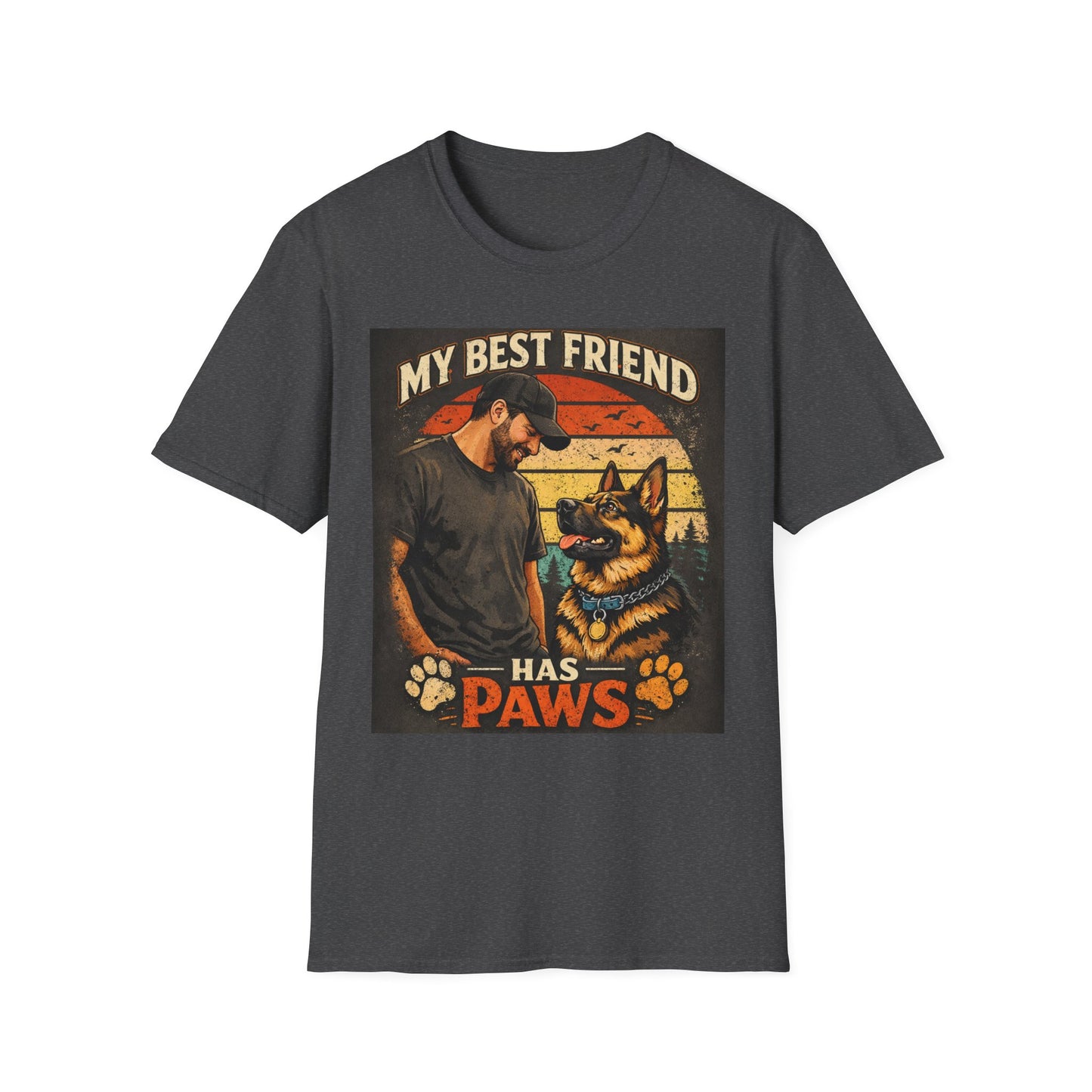 My Best Friend Has Paws T-Shirt | Dog Lover Retro Graphic