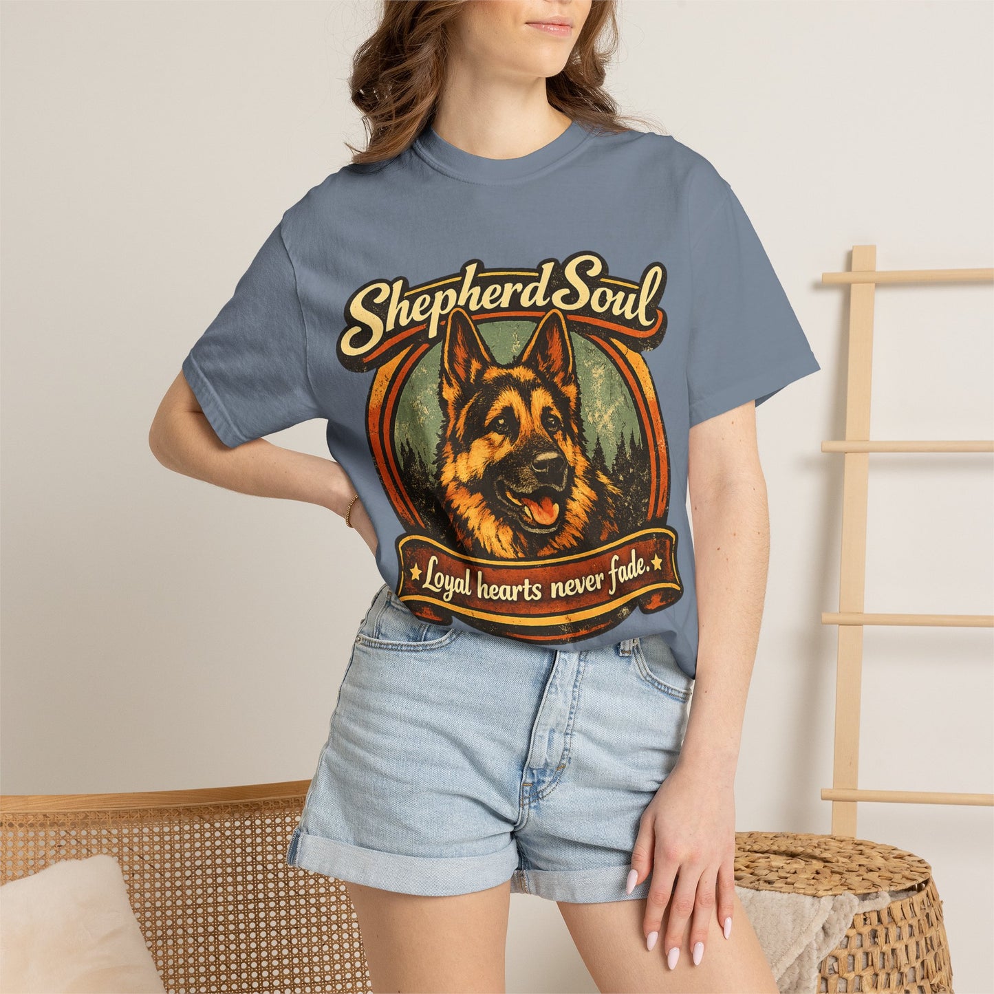 Shepherd Soul German Shepherd Portrait T-Shirt | Loyal Hearts Never Fade