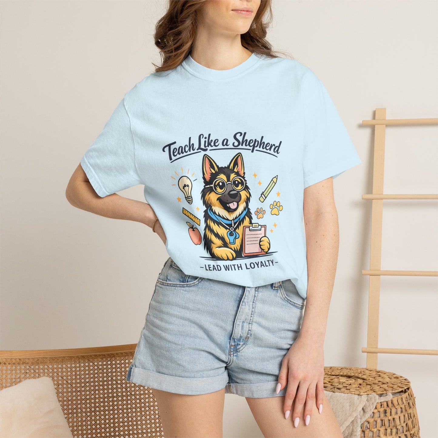 Teacher Life German Shepherd T‑Shirt – Funny Back to School Dog Lover Tee | Classroom Educator Gift | Bella Canvas 3001