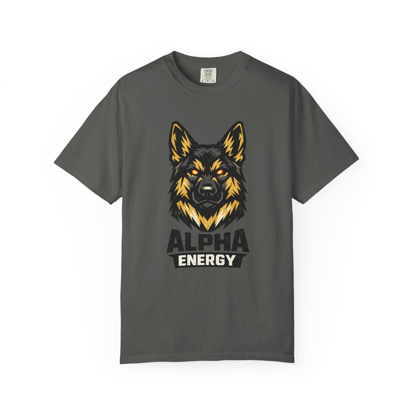 Alpha Energy German Shepherd Head T‑Shirt – Athletic Logo Dog Lover Tee | Bold Working Dog Graphic for Fitness & Streetwear | T‑Shirt
