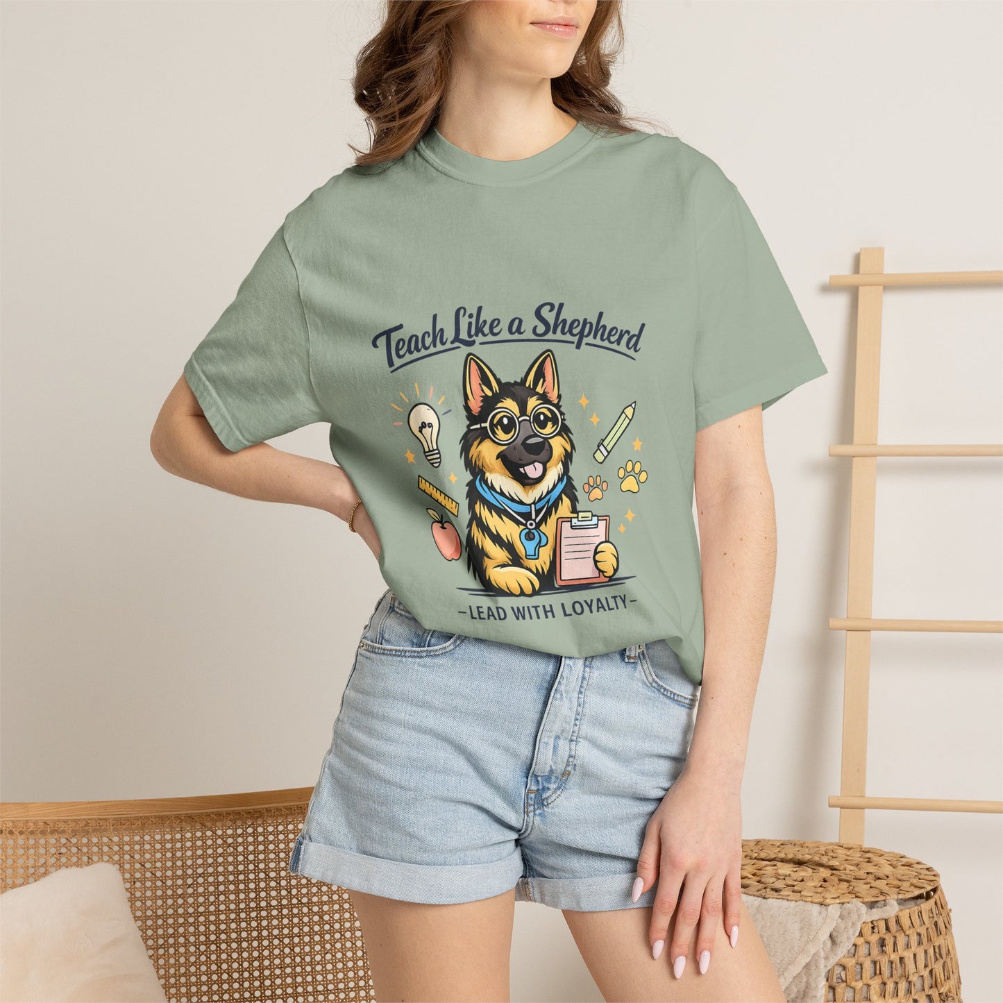 Teacher Life German Shepherd T‑Shirt – Funny Back to School Dog Lover Tee | Classroom Educator Gift | Bella Canvas 3001