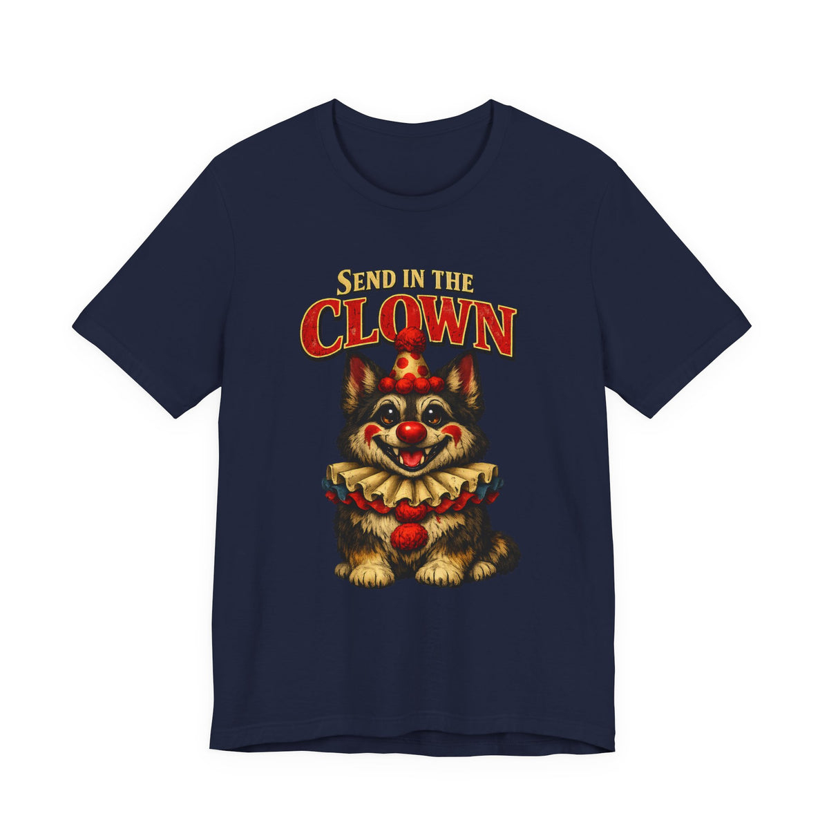 Send in the Clown German Shepherd Halloween T-Shirt – Funny Creepy Cute GSD Dog Lover Graphic Tee