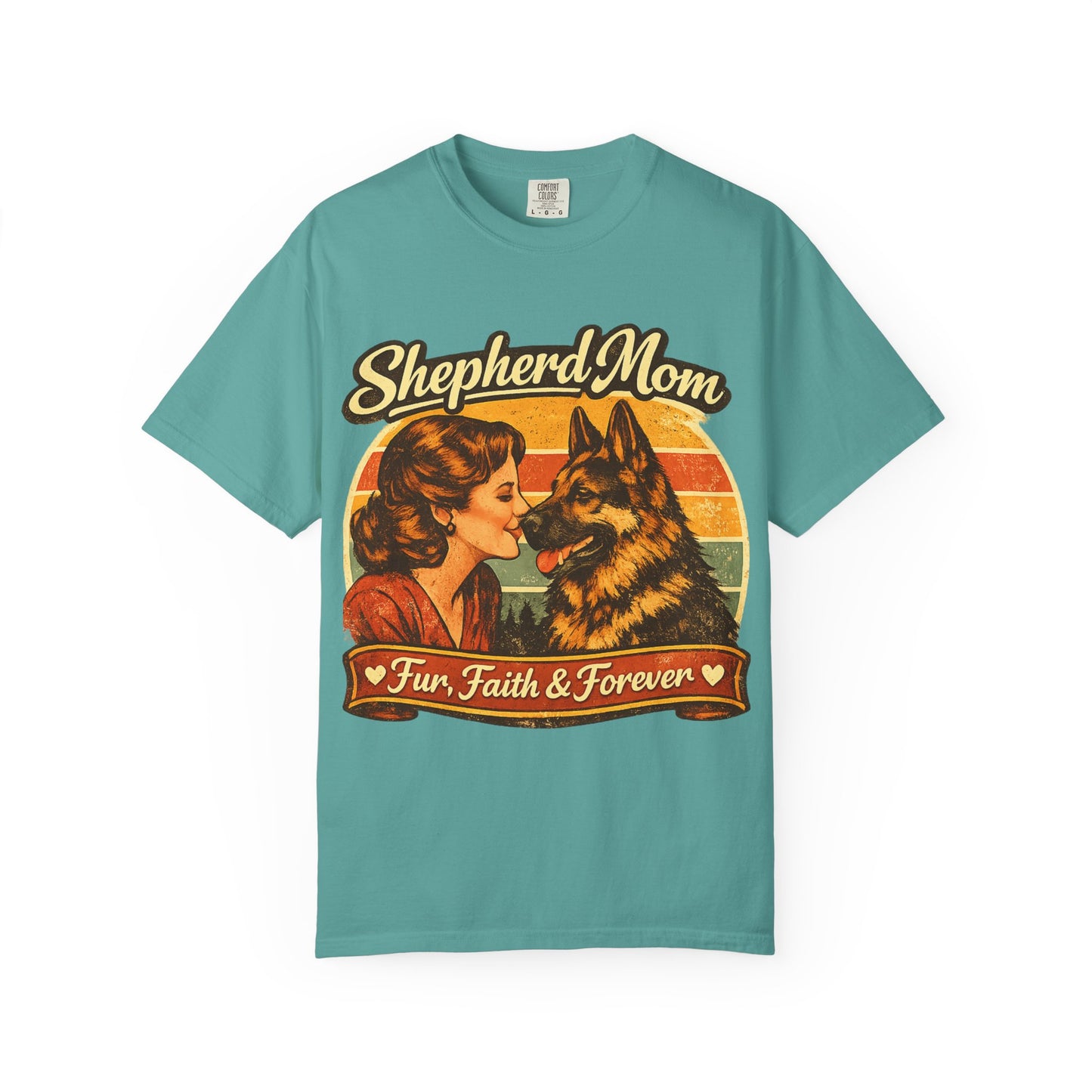 Shepherd Mom Vintage Portrait T-Shirt | German Shepherd Mom Tee