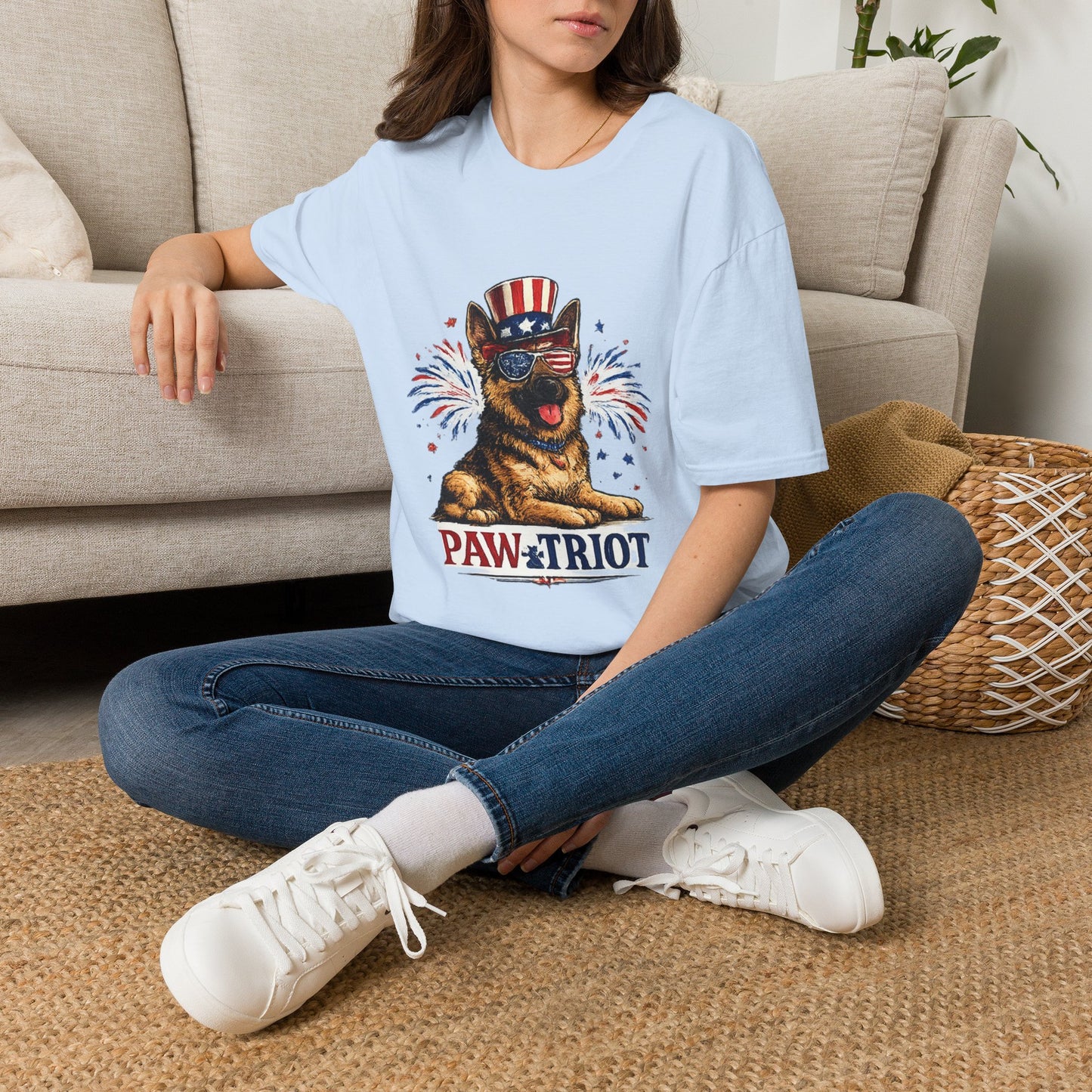 Patriotic German Shepherd Pawtriot T-Shirt | Fourth of July Dog Shirt