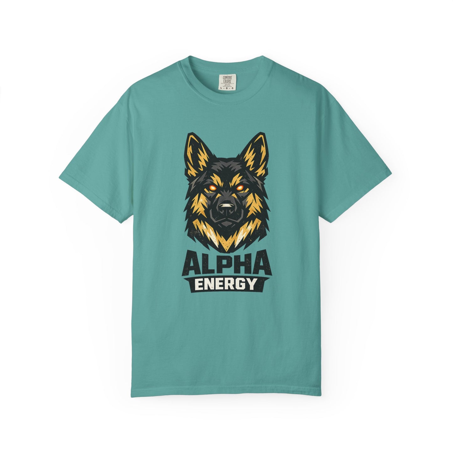 Alpha Energy German Shepherd Head T‑Shirt – Athletic Logo Dog Lover Tee | Bold Working Dog Graphic for Fitness & Streetwear | T‑Shirt