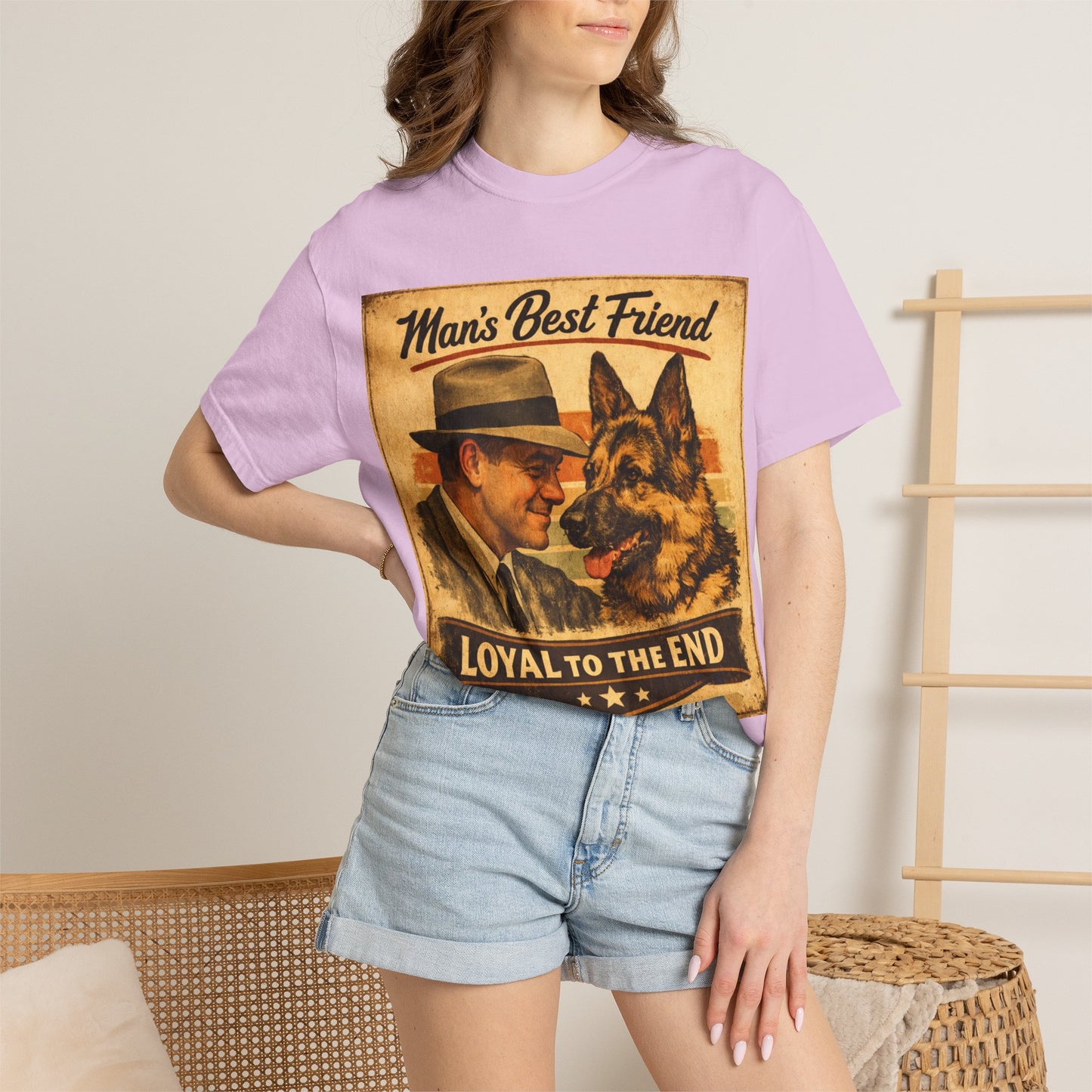 Man's Best Friend Loyal to the End T-shirt | Retro Dog Vintage Poster