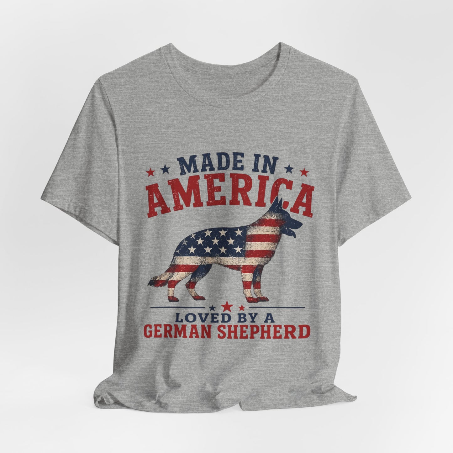 Made in America Loved by a German Shepherd Patriotic T-Shirt