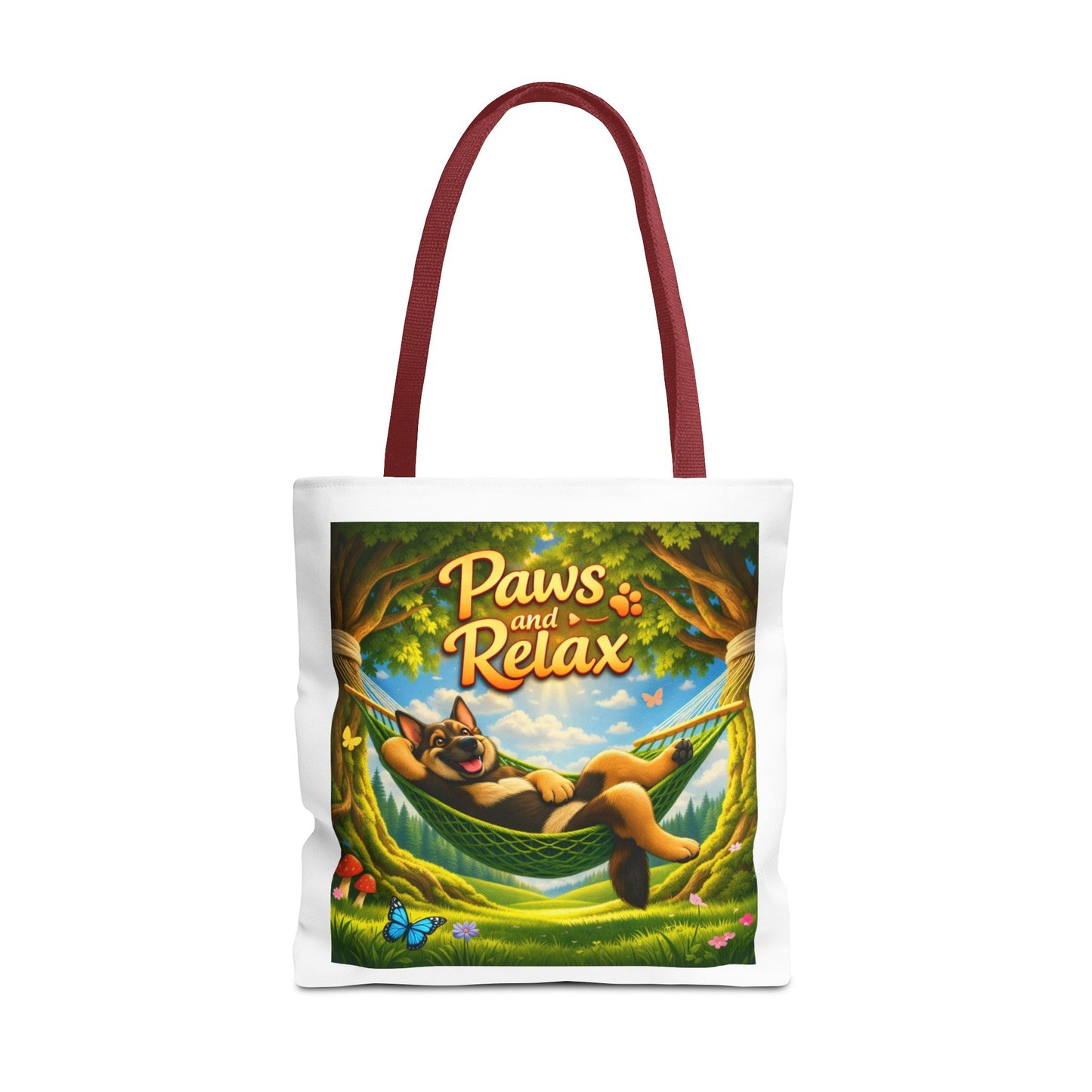 Paws & Relax German Shepherd Tote Bag – Cozy Hammock Dog Art Reusable Carryall