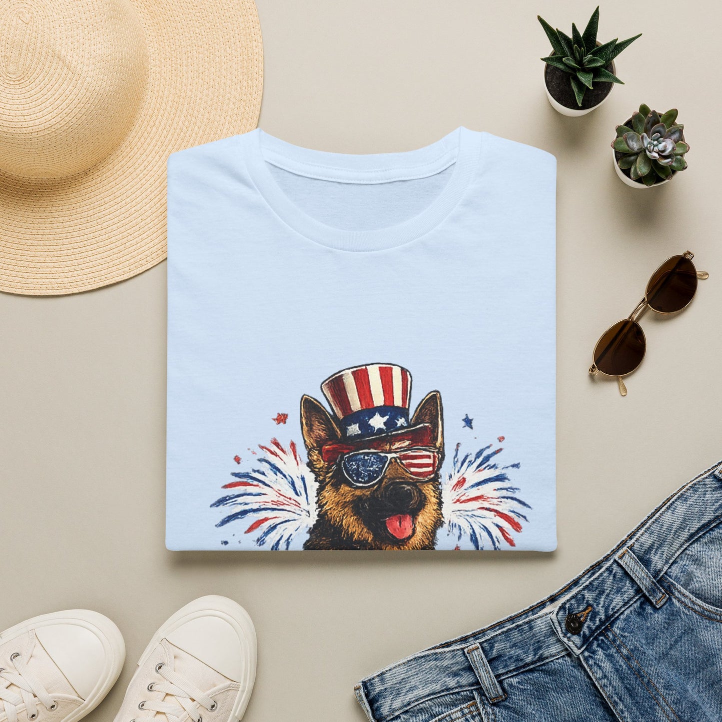 Patriotic German Shepherd Pawtriot T-Shirt | Fourth of July Dog Shirt