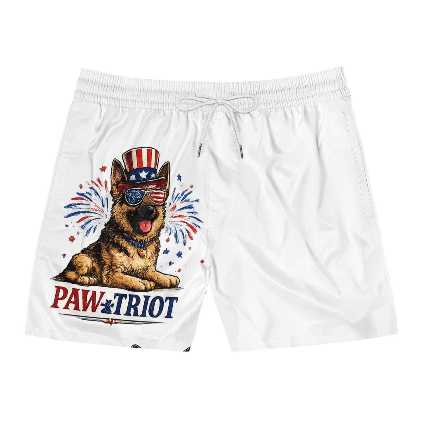 Paw-triot German Shepherd Swim Shorts | Patriotic Dog Fourth of July