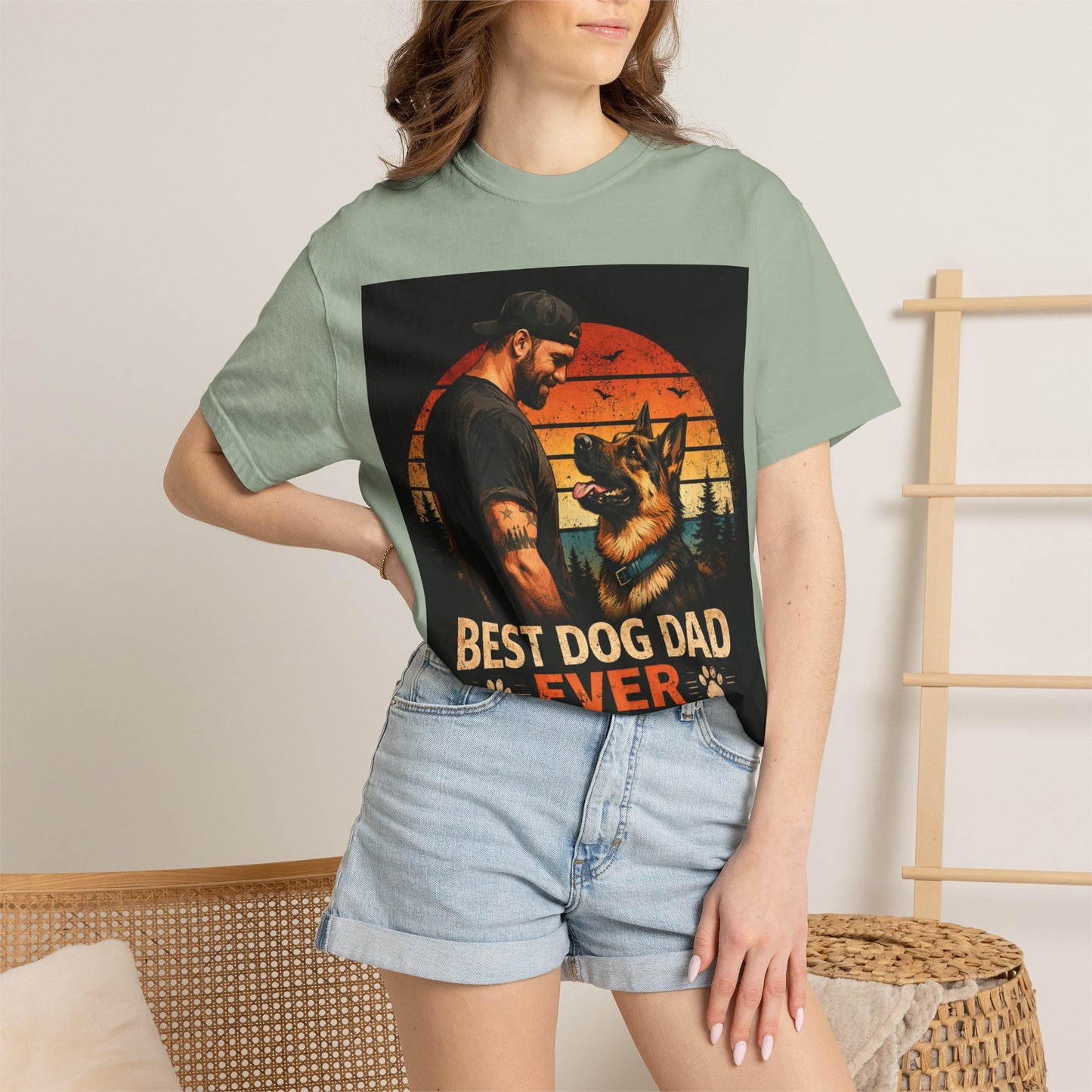 Best Dog Dad Ever Shirt | German Shepherd Dog Dad Tee | Loyal Companions Forever Friends | Comfort Colors 1717 Vintage Tee