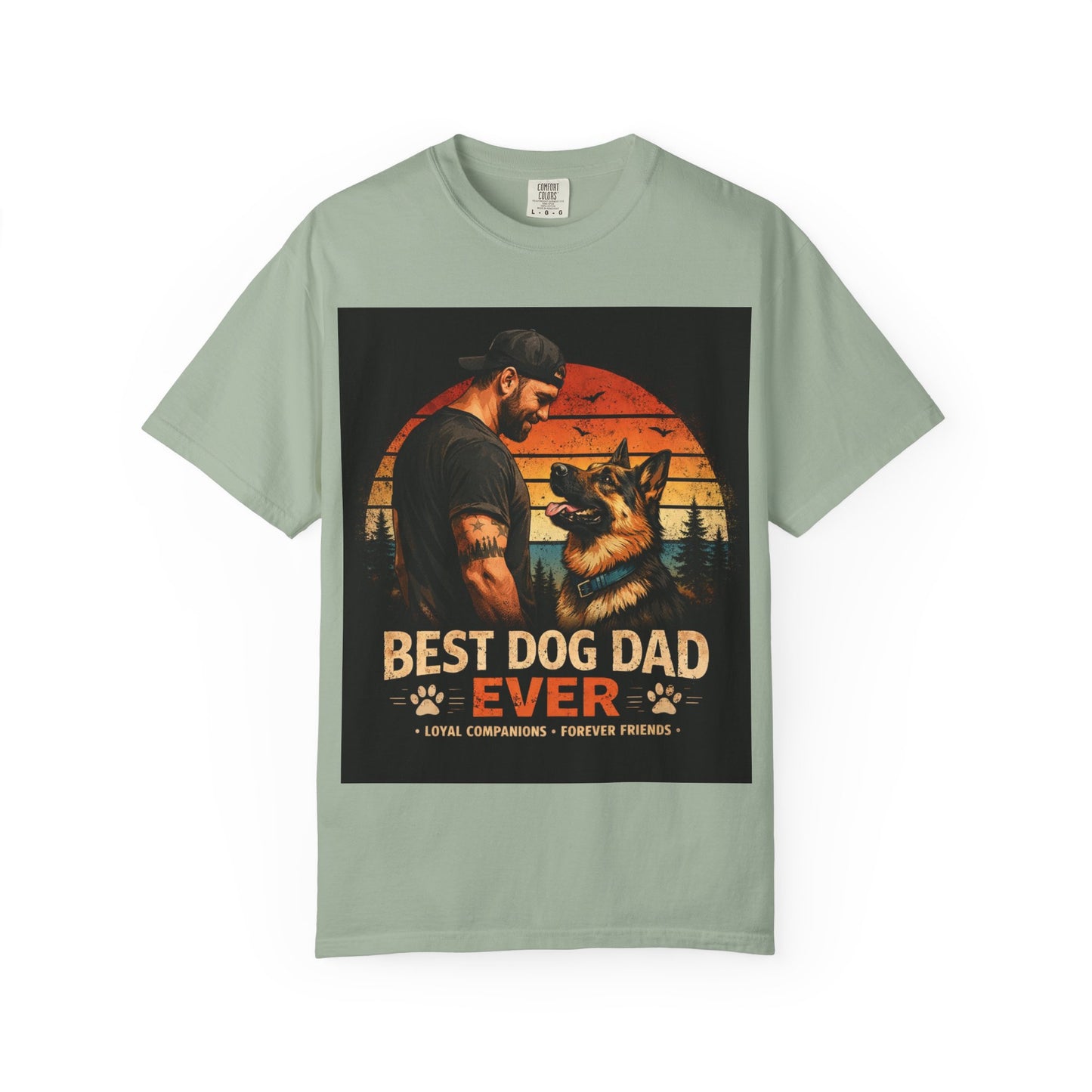 Best Dog Dad Ever Shirt | German Shepherd Dog Dad Tee | Loyal Companions Forever Friends | Comfort Colors 1717 Vintage Tee