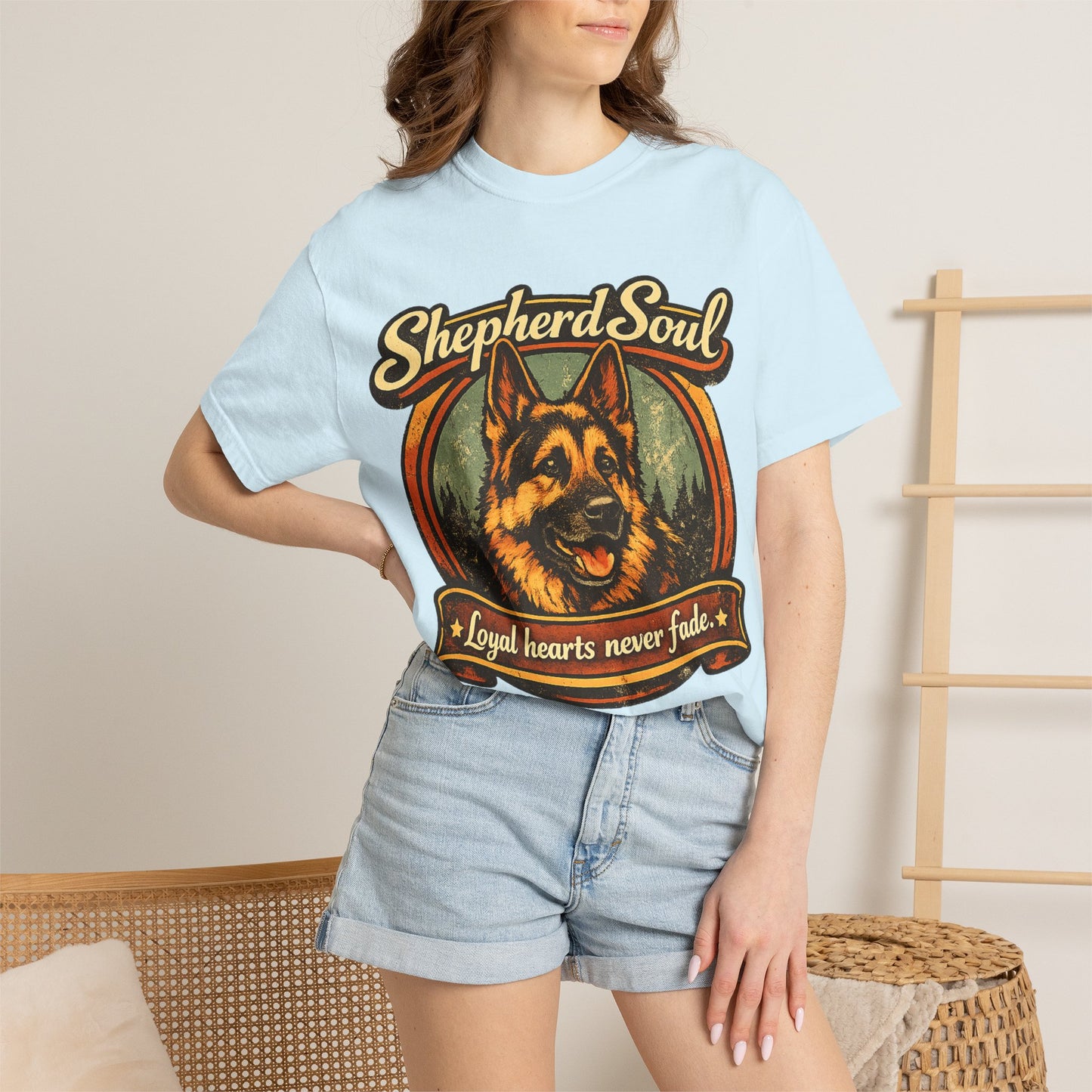 Shepherd Soul German Shepherd Portrait T-Shirt | Loyal Hearts Never Fade