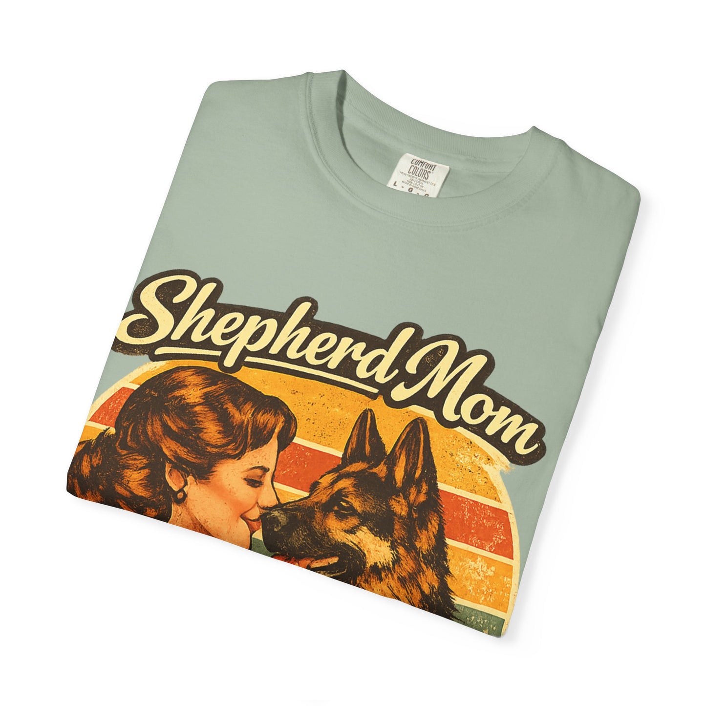 Shepherd Mom Vintage Portrait T-Shirt | German Shepherd Mom Tee