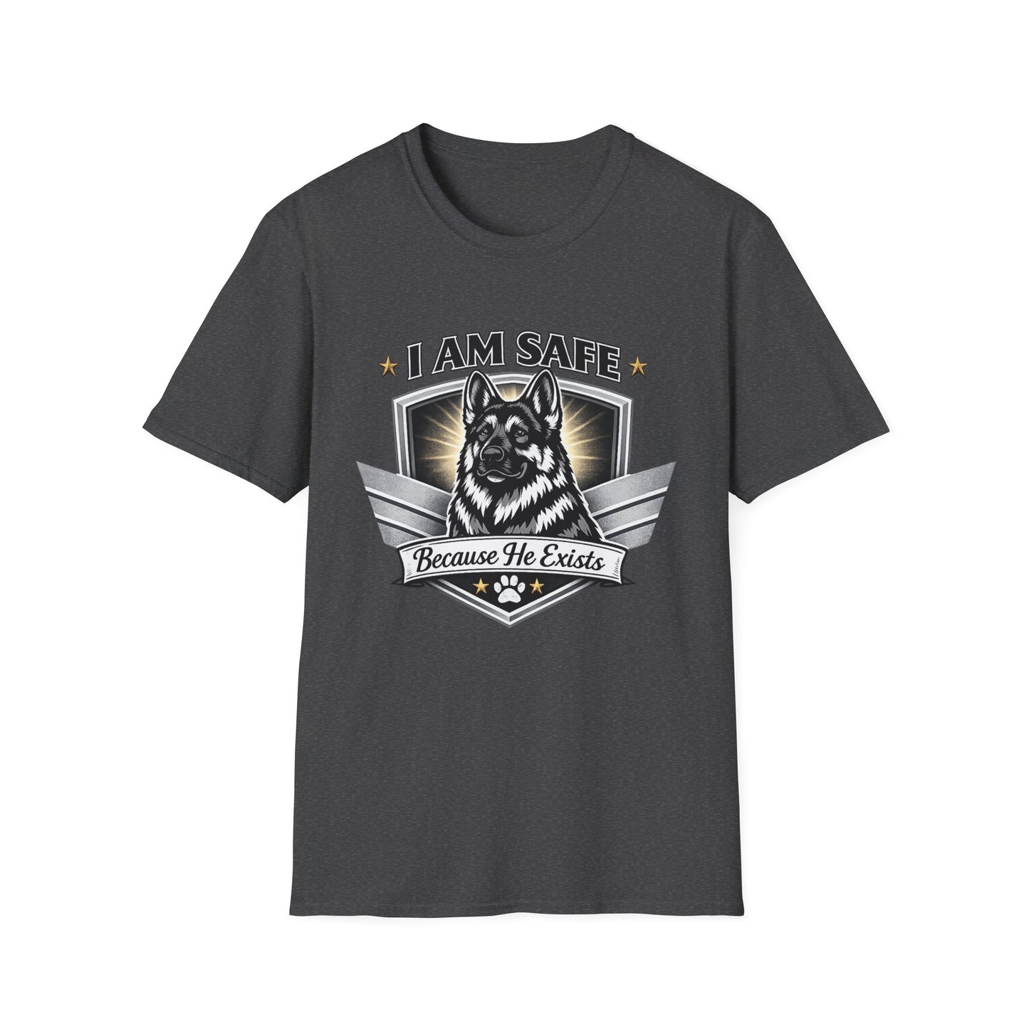 I AM SAFE German Shepherd T-Shirt — K9 Protection Dog Lover Tee
