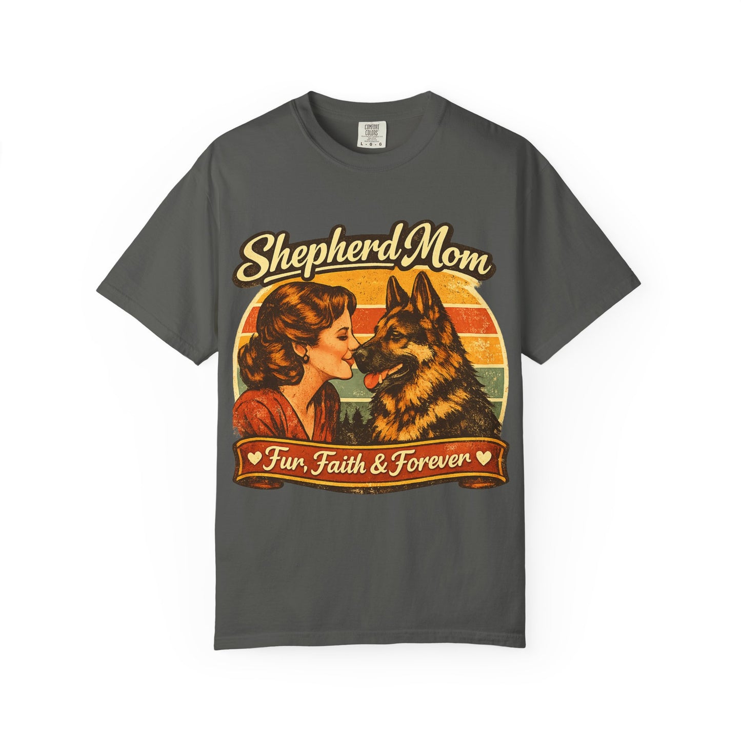 Shepherd Mom Vintage Portrait T-Shirt | German Shepherd Mom Tee